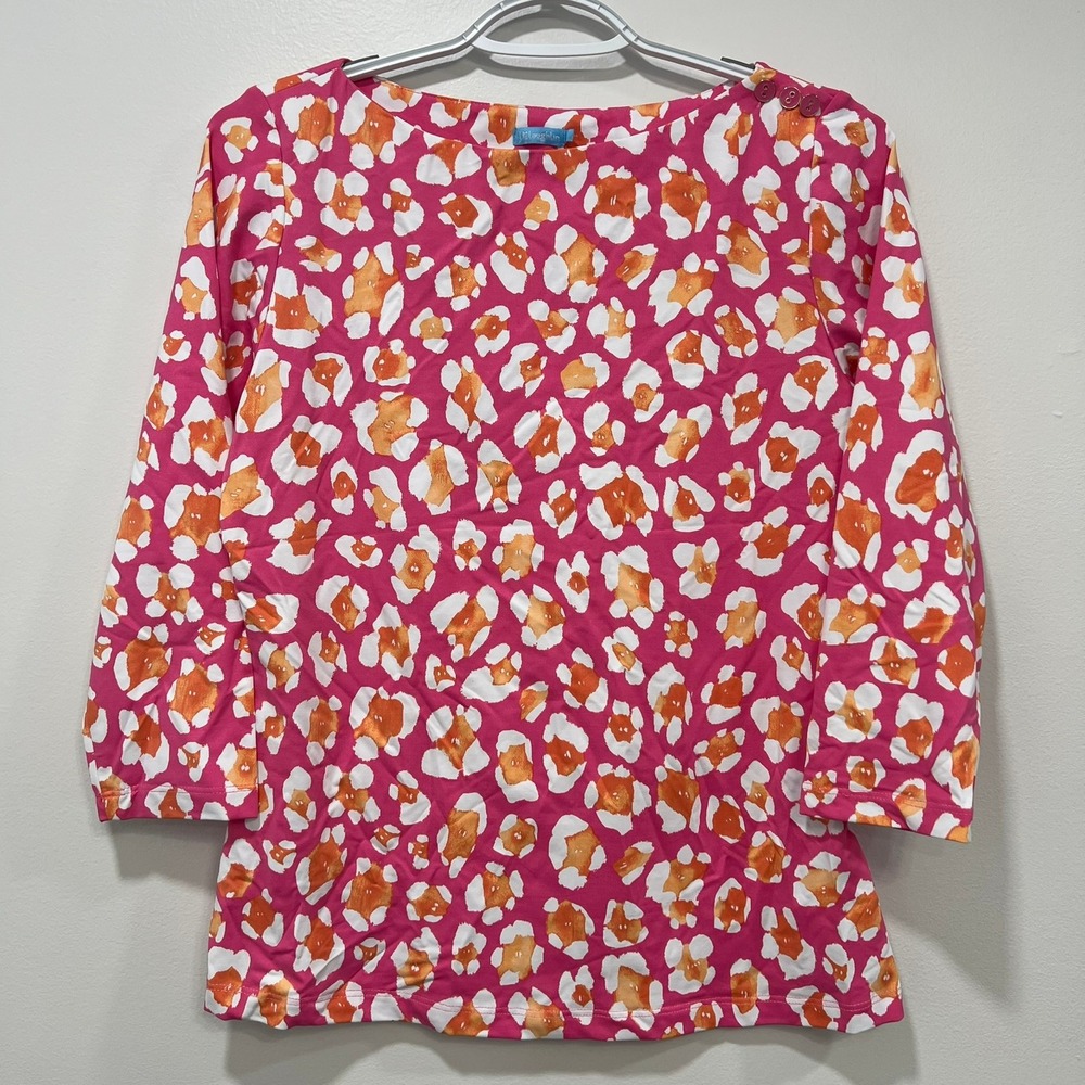 J Mclaughlin Womens Wavesong Top Small NWT‎ $168 Catalina Cloth Pink White Leo